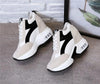 High Heel Womens Sneakers Shoes Red Black Air Cushion Casual Shoes Women Sneakers Modern Shoes Classic Athletic Sports Walking Shoes With Lace Up Platform Leather Trainers by Stevvex