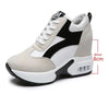 High Heel Womens Sneakers Shoes Red Black Air Cushion Casual Shoes Women Sneakers Modern Shoes Classic Athletic Sports Walking Shoes With Lace Up Platform Leather Trainers by Stevvex