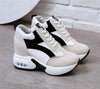 High Heel Womens Sneakers Shoes Red Black Air Cushion Casual Shoes Women Sneakers Modern Shoes Classic Athletic Sports Walking Shoes With Lace Up Platform Leather Trainers by Stevvex