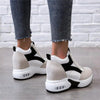 High Heel Womens Sneakers Shoes Red Black Air Cushion Casual Shoes Women Sneakers Modern Shoes Classic Athletic Sports Walking Shoes With Lace Up Platform Leather Trainers by Stevvex