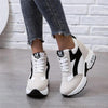 High Heel Womens Sneakers Shoes Red Black Air Cushion Casual Shoes Women Sneakers Modern Shoes Classic Athletic Sports Walking Shoes With Lace Up Platform Leather Trainers by Stevvex