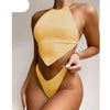 High Neck Swimwear Women Bikini Tied Top Swimsuit Female Brazilian Bikini Set Bathing Suit Swim Women's Bikini Set High Waist Scoop Collar Padded Swimsuit by Stevvex