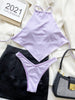 High Neck Swimwear Women Bikini Tied Top Swimsuit Female Brazilian Bikini Set Bathing Suit Swim Women's Bikini Set High Waist Scoop Collar Padded Swimsuit by Stevvex
