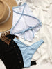 High Neck Swimwear Women Bikini Tied Top Swimsuit Female Brazilian Bikini Set Bathing Suit Swim Women's Bikini Set High Waist Scoop Collar Padded Swimsuit by Stevvex