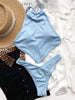 High Neck Swimwear Women Bikini Tied Top Swimsuit Female Brazilian Bikini Set Bathing Suit Swim Women's Bikini Set High Waist Scoop Collar Padded Swimsuit by Stevvex