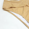 High Waist Belt Bikini Set Stripe Swimsuit Tie Front Women Swimwear Female Beach Wear Swim Bathing Suit Women's Detachable Padded Cutout Push Up Striped Bikini Set Two Piece Swimsuit by Stevvex