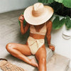 High Waist Belt Bikini Set Stripe Swimsuit Tie Front Women Swimwear Female Beach Wear Swim Bathing Suit Women's Detachable Padded Cutout Push Up Striped Bikini Set Two Piece Swimsuit by Stevvex