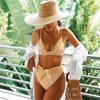 High Waist Belt Bikini Set Stripe Swimsuit Tie Front Women Swimwear Female Beach Wear Swim Bathing Suit Women's Detachable Padded Cutout Push Up Striped Bikini Set Two Piece Swimsuit by Stevvex