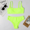 High Waist Bikini Black Swimwear Women Swimsuit High Leg Bikinis Set Women High Waist Bandeau Bikini Set Strapless 2 Piece Bathing Suit Swimsuits Tie Wrap Swimsuits Swimming for Bathing Suit Woman Swimsuits by Stevvex