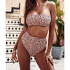 High Waist Bikini Black Swimwear Women Swimsuit High Leg Bikinis Set Women High Waist Bandeau Bikini Set Strapless 2 Piece Bathing Suit Swimsuits Tie Wrap Swimsuits Swimming for Bathing Suit Woman Swimsuits by Stevvex
