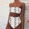 High Waist Bikini Black Swimwear Women Swimsuit High Leg Bikinis Set Women High Waist Bandeau Bikini Set Strapless 2 Piece Bathing Suit Swimsuits Tie Wrap Swimsuits Swimming for Bathing Suit Woman Swimsuits by Stevvex