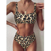 High Waist Bikini Leopard Bikini Women Push Up Swimsuit Women's Leopard Print Swimsuits High Waist Bikini Set 2 Piece Bathing Suits Women Printed Swimwear Tie Dye Summer Swim Beachwear by Stevvex