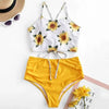 High Waist Bikini Sunflower Swimsuit Women Bikini Floral Swimsuit Floral Crop Tie Knot Front High Waist Bikini Set Two Piece Swimsuit For Women Summer High Waisted Bathing Suit by Stevvex