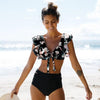 High Waist Bikini Ruffle Swimwear Women Print Swimsuit Push Up Bikinis Plus Size Bathing Suits Floral Beach Wear Bikini Swimsuits for Teen Girls by Stevvex