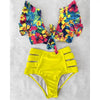 High Waist Bikini Ruffle Swimwear Women Print Swimsuit Push Up Bikinis Plus Size Bathing Suits Floral Beach Wear Bikini Swimsuits for Teen Girls by Stevvex