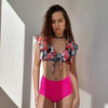 High Waist Bikini Ruffle Swimwear Women Print Swimsuit Push Up Bikinis Plus Size Bathing Suits Floral Beach Wear Bikini Swimsuits for Teen Girls by Stevvex