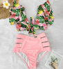 High Waist Bikini Ruffle Swimwear Women Print Swimsuit Push Up Bikinis Plus Size Bathing Suits Floral Beach Wear Bikini Swimsuits for Teen Girls by Stevvex