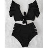 High Waist Bikini Ruffle Swimwear Women Print Swimsuit Push Up Bikinis Plus Size Bathing Suits Floral Beach Wear Bikini Swimsuits for Teen Girls by Stevvex