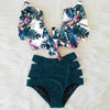 High Waist Bikini Ruffle Swimwear Women Print Swimsuit Push Up Bikinis Plus Size Bathing Suits Floral Beach Wear Bikini Swimsuits for Teen Girls by Stevvex