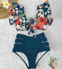 High Waist Bikini Ruffle Swimwear Women Print Swimsuit Push Up Bikinis Plus Size Bathing Suits Floral Beach Wear Bikini Swimsuits for Teen Girls by Stevvex