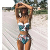 High Waist Bikini Set Push Up Bandage Bikini Swimwear Women Two Pieces Swimsuit Strappy Women High Waist Bikini Set Athletic Two Piece Swimsuit Sporty Scoop Neck Bathing Suit For Teen Girls With Shorts by Stevvex