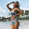 High Waist Bikini Set Push Up Bandage Bikini Swimwear Women Two Pieces Swimsuit Strappy Women High Waist Bikini Set Athletic Two Piece Swimsuit Sporty Scoop Neck Bathing Suit For Teen Girls With Shorts by Stevvex