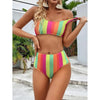 High Waist Bikini Striped Swimsuit Women Swimwear Women's Bathing Suit Triangle Bikini Low Waist Two Piece Swimsuit Female Push up Bikini Set Swimming Wear for Bathing Suit Swimsuits by Stevvex
