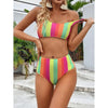High Waist Bikini Striped Swimsuit Women Swimwear Women's Bathing Suit Triangle Bikini Low Waist Two Piece Swimsuit Female Push up Bikini Set Swimming Wear for Bathing Suit Swimsuits by Stevvex