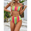 High Waist Bikini Striped Swimsuit Women Swimwear Women's Bathing Suit Triangle Bikini Low Waist Two Piece Swimsuit Female Push up Bikini Set Swimming Wear for Bathing Suit Swimsuits by Stevvex
