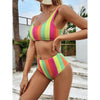 High Waist Bikini Striped Swimsuit Women Swimwear Women's Bathing Suit Triangle Bikini Low Waist Two Piece Swimsuit Female Push up Bikini Set Swimming Wear for Bathing Suit Swimsuits by Stevvex