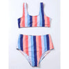 High Waist Bikini Striped Swimsuit Women Swimwear Women's Bathing Suit Triangle Bikini Low Waist Two Piece Swimsuit Female Push up Bikini Set Swimming Wear for Bathing Suit Swimsuits by Stevvex