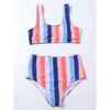 High Waist Bikini Striped Swimsuit Women Swimwear Women's Bathing Suit Triangle Bikini Low Waist Two Piece Swimsuit Female Push up Bikini Set Swimming Wear for Bathing Suit Swimsuits by Stevvex