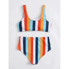 High Waist Bikini Striped Swimsuit Women Swimwear Women's Bathing Suit Triangle Bikini Low Waist Two Piece Swimsuit Female Push up Bikini Set Swimming Wear for Bathing Suit Swimsuits by Stevvex