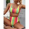 High Waist Bikini Striped Swimsuit Women Swimwear Women's Bathing Suit Triangle Bikini Low Waist Two Piece Swimsuit Female Push up Bikini Set Swimming Wear for Bathing Suit Swimsuits by Stevvex