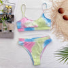 High Waist Bikini Swimsuits Women Push Up Swimwear Ribbed Bathing Suit Strap Bikinis Set Beachwear High Waist Bathing Suit Full Coverage Two Piece Swimsuit by Stevvex