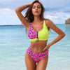 High Waist Bikinis Bikini Set Push Up Swimsuit Female Plus Size Swimwear Women Bikini Leopard Bathing Suit Women High Waist String Floral Printed 2 Piece Summer Bathing Suits For Women by Stevvex