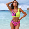 High Waist Bikinis Bikini Set Push Up Swimsuit Female Plus Size Swimwear Women Bikini Leopard Bathing Suit Women High Waist String Floral Printed 2 Piece Summer Bathing Suits For Women by Stevvex