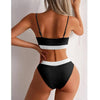 High Waist Bikinis Swimwear Women Push Up Swimsuits Solid High Waist Bikini Sets Sporty Two Pieces Swimsuit Scoop Neck Bathing Suits for Women Ribbed Bathing Suits High Cut Summer Beachwear by Stevvex