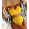 High Waist Bikinis Swimwear Women Push Up Swimsuits Solid High Waist Bikini Sets Sporty Two Pieces Swimsuit Scoop Neck Bathing Suits for Women Ribbed Bathing Suits High Cut Summer Beachwear by Stevvex