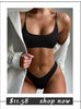 High Waist Bikinis Swimwear Women Push Up Swimsuits Solid High Waist Bikini Sets Sporty Two Pieces Swimsuit Scoop Neck Bathing Suits for Women Ribbed Bathing Suits High Cut Summer Beachwear by Stevvex