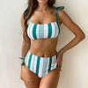 High Waist Bikinis Women Swimsuit Women High Waist Bikini Set Sports Bright Color Swimsuit Scoop Neck Cute Bathing Suit Swimwear Female Push Up Bikini Set Bathing Suit For Women by Stevvex