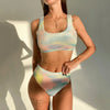 High Waist Bikinis Women Swimsuit Women High Waist Bikini Set Sports Bright Color Swimsuit Scoop Neck Cute Bathing Suit Swimwear Female Push Up Bikini Set Bathing Suit For Women by Stevvex