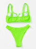 High Waist Bikinis Women Swimsuit Women High Waist Bikini Set Sports Bright Color Swimsuit Scoop Neck Cute Bathing Suit Swimwear Female Push Up Bikini Set Bathing Suit For Women by Stevvex
