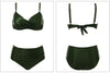 High Waist Bikinis Women Swimwear Summer Solid Color High-Grade Fabric Bikini Set Women's High Waist Swimsuit 2 Piece Bathing Suits Bikini Plus Size Swimwear Bathing Suit by Stevvex