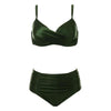 High Waist Bikinis Women Swimwear Summer Solid Color High-Grade Fabric Bikini Set Women's High Waist Swimsuit 2 Piece Bathing Suits Bikini Plus Size Swimwear Bathing Suit by Stevvex