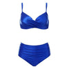 High Waist Bikinis Women Swimwear Summer Solid Color High-Grade Fabric Bikini Set Women's High Waist Swimsuit 2 Piece Bathing Suits Bikini Plus Size Swimwear Bathing Suit by Stevvex