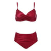 High Waist Bikinis Women Swimwear Summer Solid Color High-Grade Fabric Bikini Set Women's High Waist Swimsuit 2 Piece Bathing Suits Bikini Plus Size Swimwear Bathing Suit by Stevvex