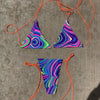 High Waist Mesh Skirt Swimsuit Triangle Micro Bikini Set 3-Piece High Cut Swimwear Women's Bikini Swimsuits With Wrap Skirt, 3 Pieces Strings High Cut Bikini Set Bathing Suits Women Vintage Print Bathing Suit by Stevvex