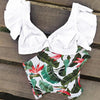 High Waist Ruffled Bikini Set Flounce Swimwear Women Two Pieces Swimsuit Swimsuit for Women Two Pieces Bathing Suits Tummy Control Flounce Top with High Waist Bottom Floral Beachwear V-neck Bathing Suit by Stevvex