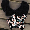 High Waist Ruffled Bikini Set Flounce Swimwear Women Two Pieces Swimsuit Swimsuit for Women Two Pieces Bathing Suits Tummy Control Flounce Top with High Waist Bottom Floral Beachwear V-neck Bathing Suit by Stevvex
